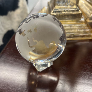 Vintage Frosted Art Glass Globe Paperweight