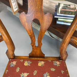 Walnut Armchair w Flowered Needlepoint Seat