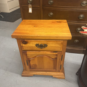 Pine Side Table w Lower Cabinet