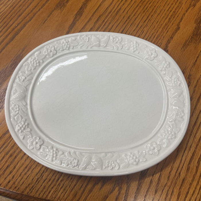 Chesapeake Oval Porcelain Plate w Flower Border- Made In Japan