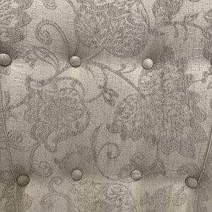 Grey/Taupe Baroque Fabric Arm Chair w Black Legs