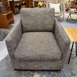 Black Fleck - MCM Swivel Arm Chair w Feather Seat