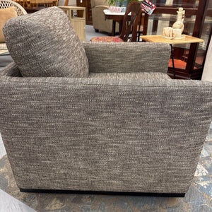 Black Fleck - MCM Swivel Arm Chair w Feather Seat