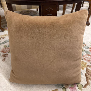 Camel Faux Fur Accent Cushion