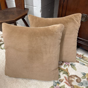 Camel Faux Fur Accent Cushion