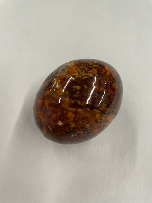 Alabaster Marble Decorative Artisanal Eggs - Set of 3 - Red, Amber, and Brown
