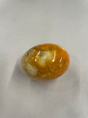 Alabaster Marble Decorative Artisanal Eggs - Set of 3 - Red, Amber, and Brown