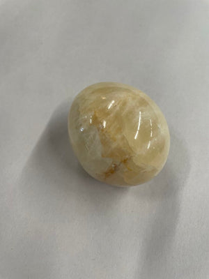 Alabaster Marble Decorative Artisanal Eggs - Set of 3 - Cream, Blush, and Pink w Black Inclusions