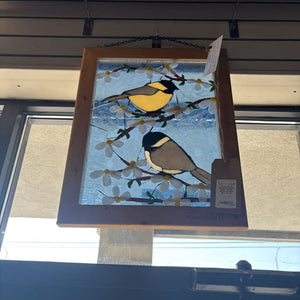 Chickadees & Blossoms Stained Glass LOCAL ARTIST BONITA BELL