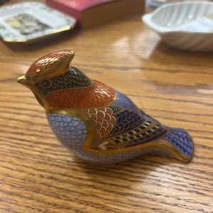 Royal Crown Derby Waxwing Paperweight- Bone China