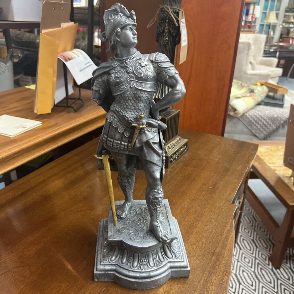Zinc Gladiator Figurine w Long Sword
