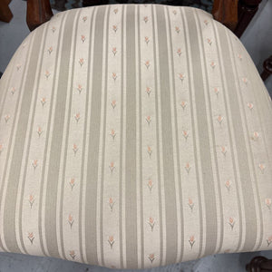 Set of 4 - Antique Balloon Back Chairs - Tulip Striped Seat