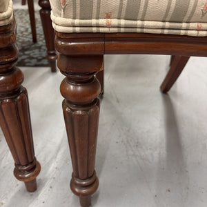 Set of 4 - Antique Balloon Back Chairs - Tulip Striped Seat