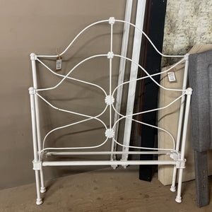 DECORATIVE ONLY - Antique White Wrought Iron Hdboard, Ftboard, Rails