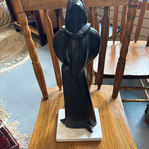 Bronze Female Figure Statue on Marble Base