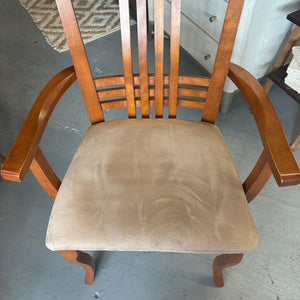Bermex Canadian Furniture - Maple Dining Table w 1-20" wide Leaf, 8 Chairs w Taupe Microsuede Seats