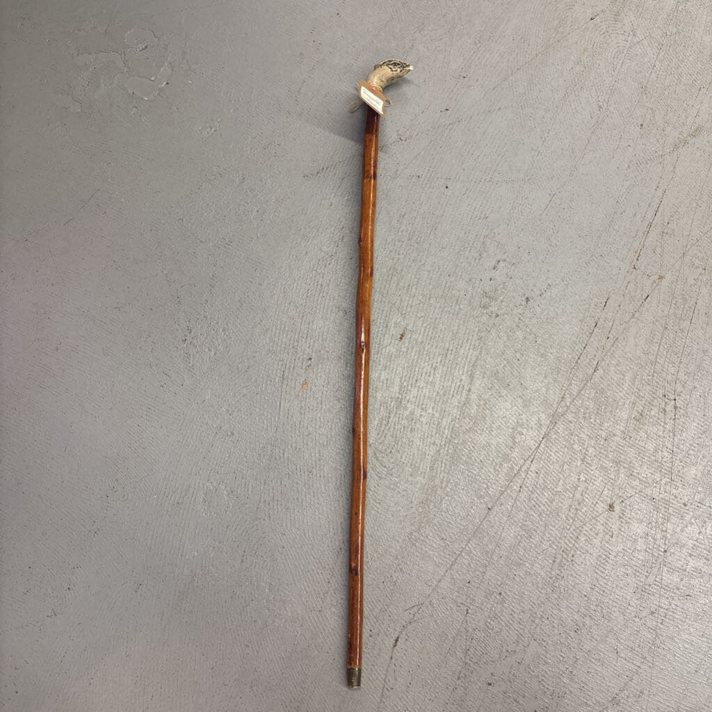 Wooden Walking Stick/Cane w Bird Head