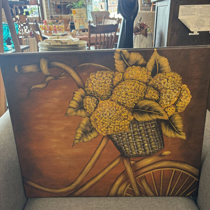 Local Artist - Original Acrylic by Helen Sawyer - "Antique Bicycle"
