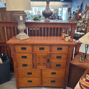 Mission Styled Dresser Cabinet - Drawers & Cupboard