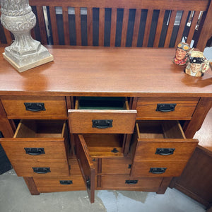 Mission Styled Dresser Cabinet - Drawers & Cupboard