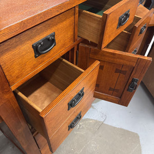 Mission Styled Dresser Cabinet - Drawers & Cupboard