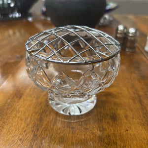 Vintage Frosted Glass Cabbage Leaf Candy Dish