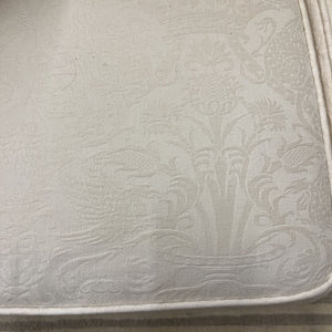 White Love Seat with Slip Covers