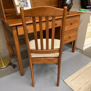 Solid Maple Computer Desk w Upper Hutch & Chair