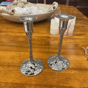 Arthur Court Aluminum Candlestick Holders - Grapevine Motif (Set of 2)