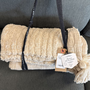 NEVA NATURAL - Cotton Throw w Tassels