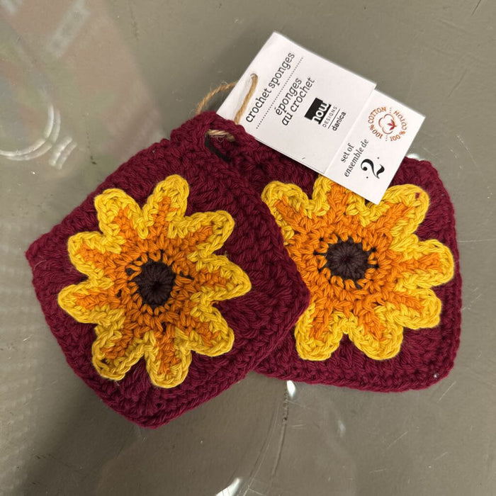Crochet Sponge - Sunflower - Set of 2