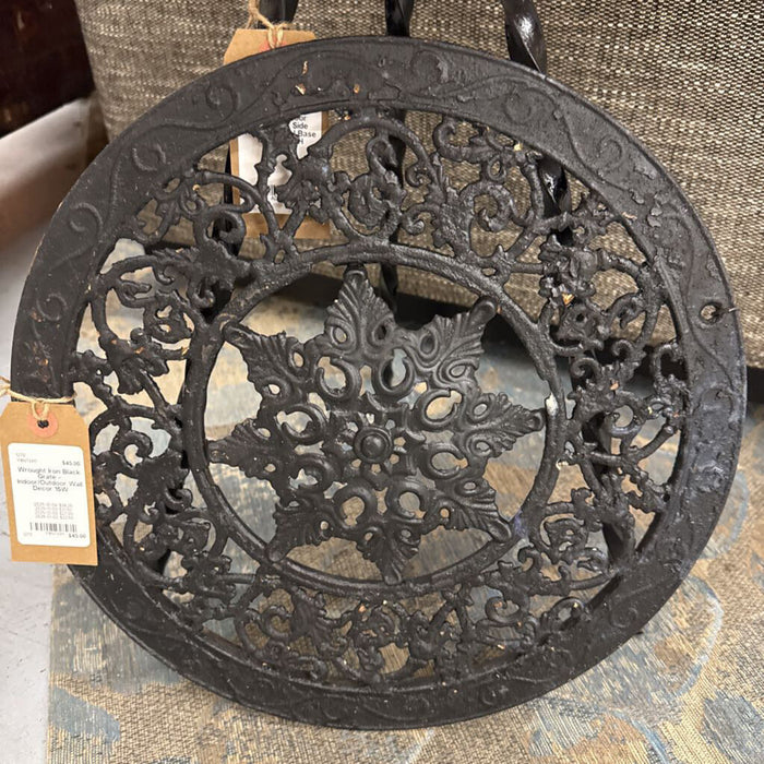 Wrought Iron Black Grate - Indoor/Outdoor Wall Decor