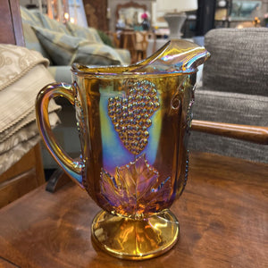 Vintage Golden Carnival Harvest Glass Pitcher