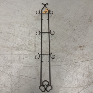 Heavy Metal Wall Plate Rack w Scroll