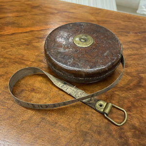 Antique Chesterman Sheffield Leather Cased Surveyors Tape Measure