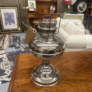 Antique Rayo Nickel Plated Oil Lamp - Base Only