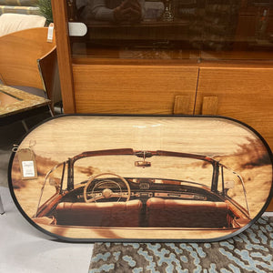 Vintage Car Oval Laminate Wall Art