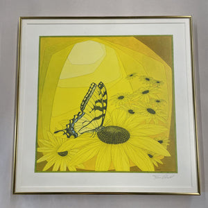 'Butterfly' Print (746/1500) in Gold Frame by Peter Parnell