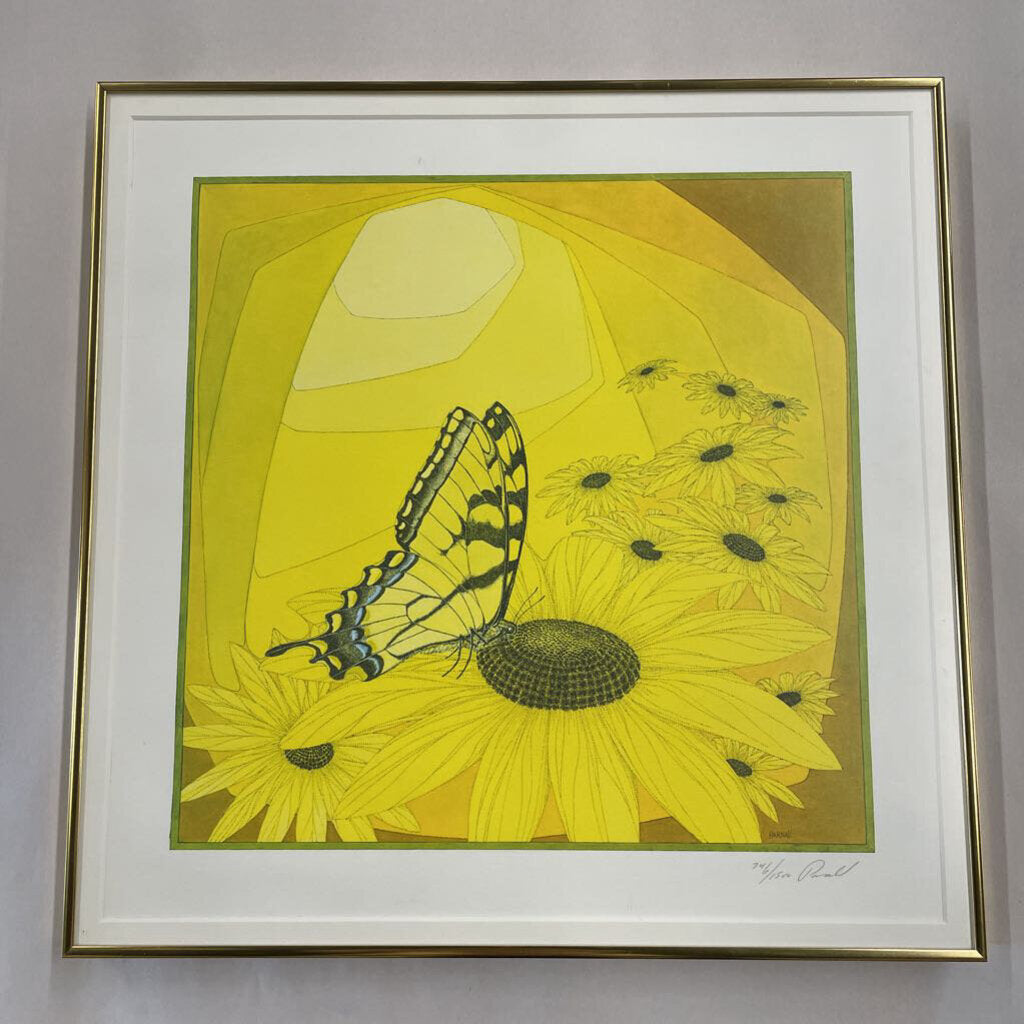 'Butterfly' Print (746/1500) in Gold Frame by Peter Parnell