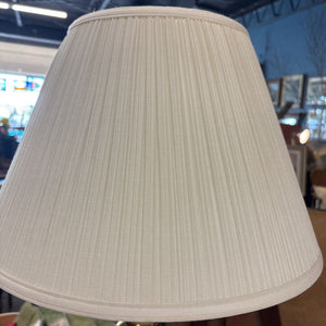 Brass Lamp w Cream Pleated Shade