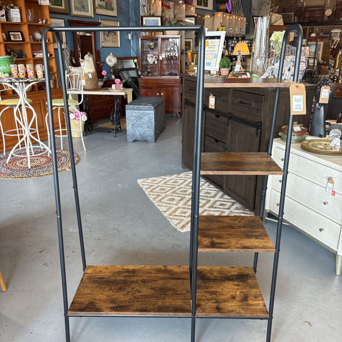Metal Clothing Rack w Four Shelves