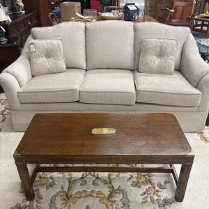 Mahogany Coffee Table w Brass Corners & Inlay