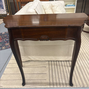 Mahogany Demi-Lune Hall Table w Carved Apron