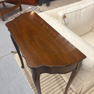 Mahogany Demi-Lune Hall Table w Carved Apron