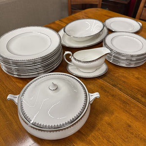 Swan Lake China (12 D & S Plates, Tureen, Gravy Boat, Serv. Platter Plate & Bowl)