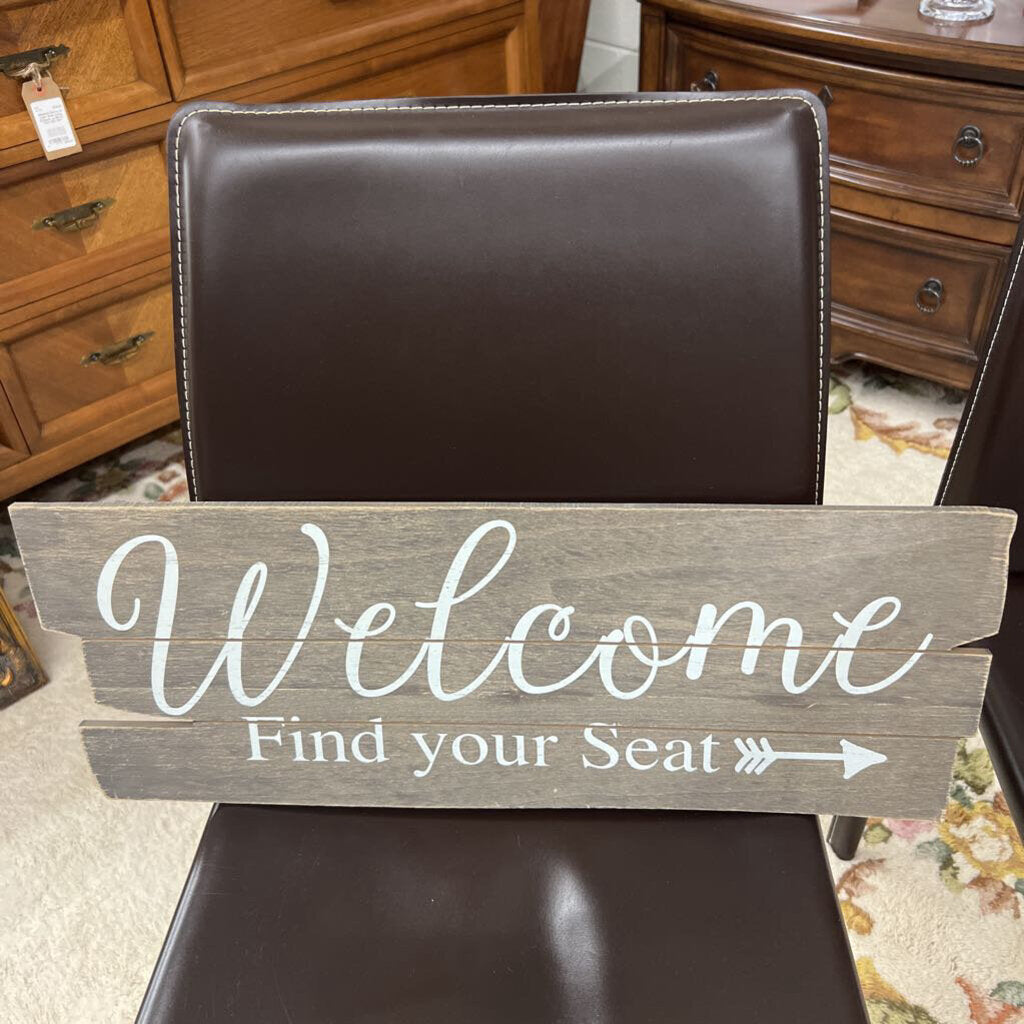 'Welcome - Find Your Seat' - Wood Sign