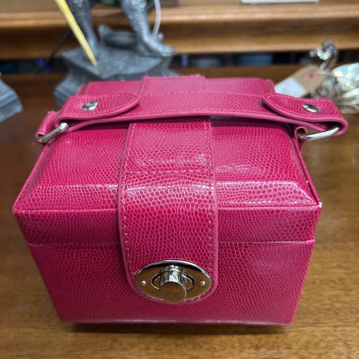 Pink Faux Snake Skin Jewelry Box w Inserts