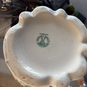 Bakewell Bros. England - Anemone Pitcher & Wash Basin - Green Transfer Ware