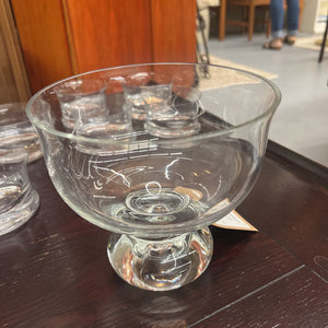 Glass Footed Dessert/Trifle Bowl w 6 Bowls