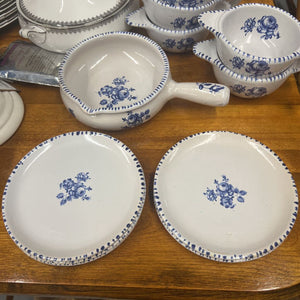 SET Vintage Terre a Feu Ceramic Cookware (Lrg Soup, 5 Bowls/Plates)